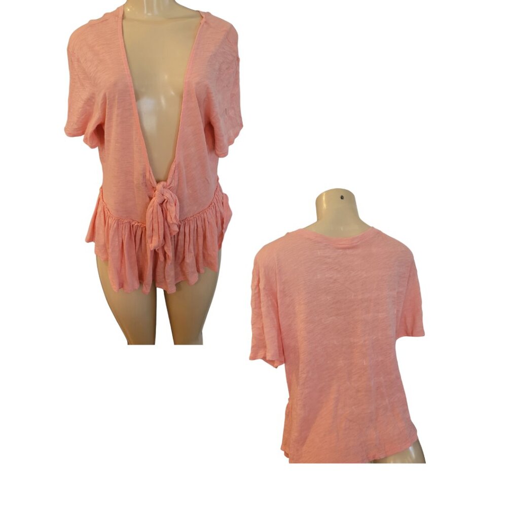 NWOT I.N.C. International Concepts Women's Mango Beach V Tie-Back Ruffled Top.